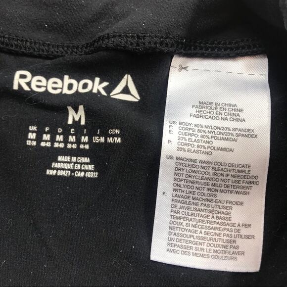 Reebok Play Dry Capri Legging Active Crop Pant Black Run Womens Sz Medium - Picture 7 of 8